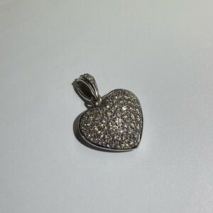 ✨ 18K White Gold Diamond Pave Puffed Heart Pendant ✨